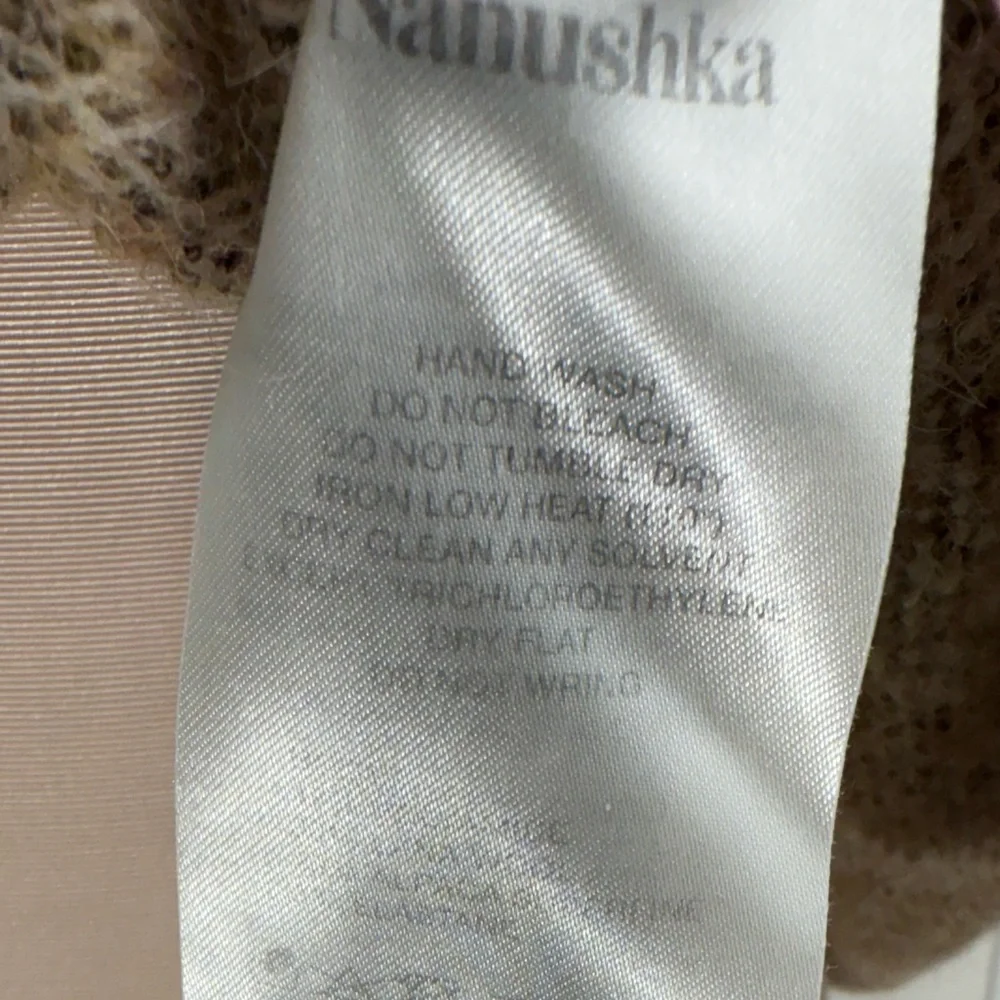 Nanushka Feline Brushed Alpaca Checkered Sweater in Creme/Brown - Picture 11 of 11